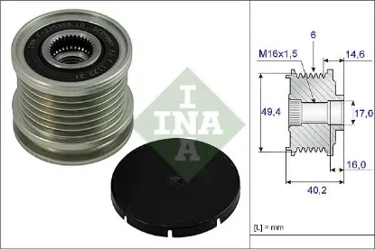 Alternatör gergi rulmanı alternatör kasnağı golf3-passat-crafter 1.9-2.0 tdı 1y-aaz-afn-cktb ına 028903119p/ 028903119aa/ 028903119aq resmi