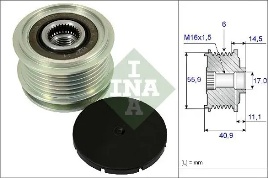 Alternatör kasnağı t5-caddy-polo-golf-crafter-a3-a4-leon cfwa-caga-cffa-cayb-bjk-bjm-axb-bjb ına 022903119a/ 021903119g/ 022903119c resmi