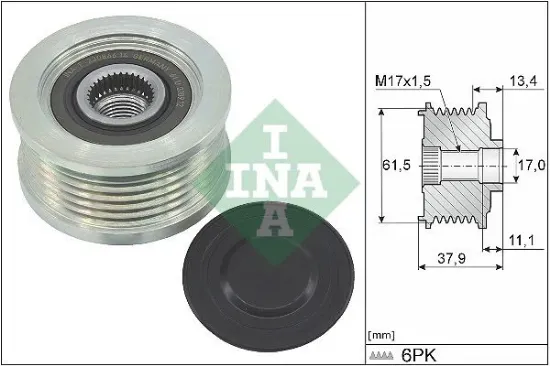 Alternatör gergi rulmanı doblo 01- -bravo 96-01 -marea 96- 1.9td-1.9jtd ına 9951162 resmi