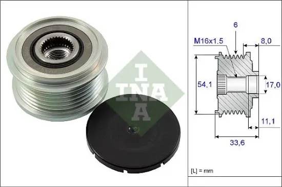 Alternatör kasnağı rulmanlı ducato-sucudo-boxer-jumper-partner-berlıngo 2.0 hdı 02 mondeo 07 ına 77362558/ 5705.As resmi