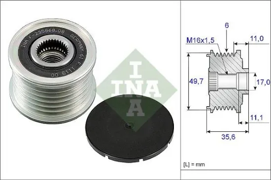 Alternator kasnagı mercedes w203 cl203 c209 w204 w211 w220 ına a6461500360 resmi