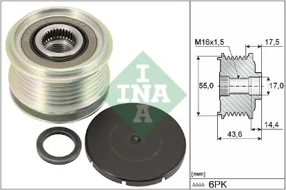 Alternatör kasnağı clıo ıı-mgn-kng-scenıc k4m-k4j-k9k-f4p 6 kanal ayarlı ına 7701477689/ 7700110616 resmi