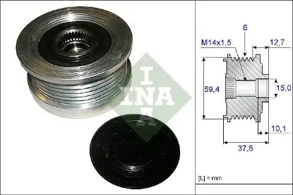 Alternatör kasnağı rulmanlı accent-getz-matrıx 1.5 crdı 02 6 kanal 535011010 ına 3732227500/ 3732227501 resmi