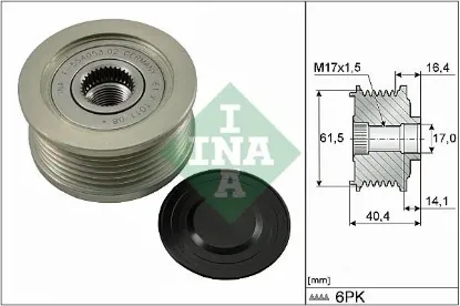 Alternatör gergi kasnağı doblo-grande punto 1.9 jtd-astra h-vectra c-zafıra-sıgnum 1.9 cdtı 05- ına 9949129/ 1204413/ 93182514/ 9951269 resmi
