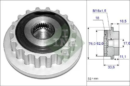 Alternatör kasnağı klima kaplini transporter t5 2.5 td-touareg 2.5 tdı axd-bpj ına 070903201e/ 070903201c/ 070903327d resmi