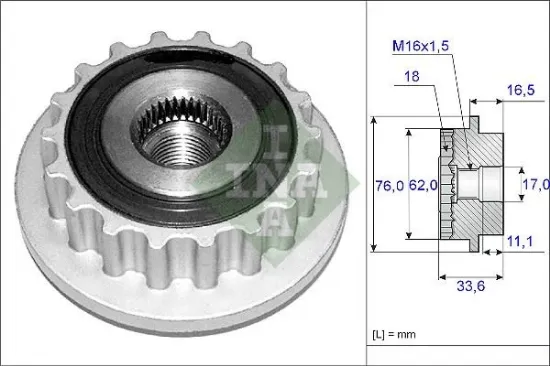 Alternatör kasnağı klima kaplini transporter t5 2.5 td-touareg 2.5 tdı axd-bpj ına 070903201e/ 070903201c/ 070903327d resmi