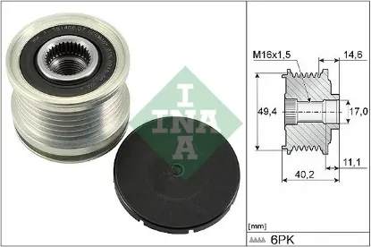 Alternatör kasnağı polo-a4-a6-t6-amarok-golf6 1.6-2.0 tdı caga-cdca-clha-clhb ına 045903119a/ 03g903119b/ 045903119 resmi