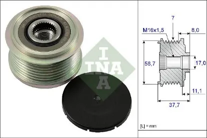 Alternatör gergi kasnağı ford transıt 2.2 155ps 11 ranger tke 2.2 155ps 12 custom v362 12 dt244 defe ına cc1t10300cd/ bk3t10300eb/ 6c1t10300cd resmi