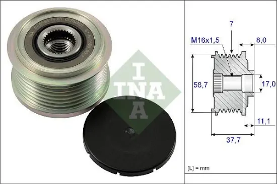 Alternatör gergi kasnağı ford transıt 2.2 155ps 11 ranger tke 2.2 155ps 12 custom v362 12 dt244 defe ına cc1t10300cd/ bk3t10300eb/ 6c1t10300cd resmi
