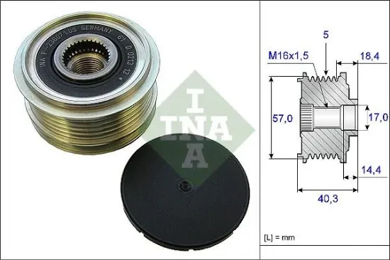Alternatör kasnağı rulmanlı hyundaı accent era blue matrıx getz 1.5l 1.6l d4fa d4fb 06-18 / i20 1.4l ına 373222a000/ 373222a100/ 373222a110 resmi
