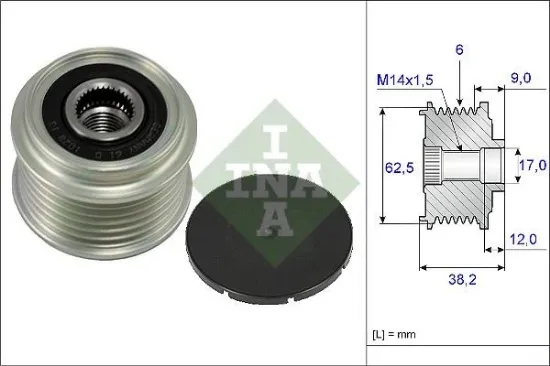 Alternatör kasnağı rulmanlı toyota aurıs corolla 1.4l 1ndtv nde120 nde150 5vites 04-09 ına 2741533050 resmi