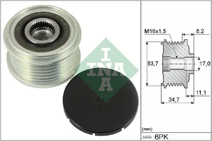 Alternatör kasnağı corsa e 1.3 b13dte-b13dtn-b13dtc-b13dtr ına 39047359/ 39007364/ 95519915/ 1202480 resmi
