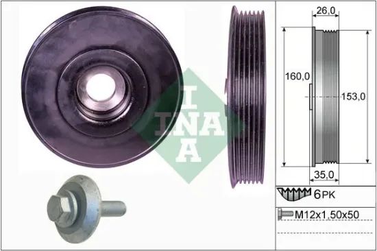 Krank kasnağı p107-207-p307-p308-p406-p407-partner-berlıngo-c1-c2-c3-c4-xsara-focus ıı-fıesta 02 1.4 ına 0515.V7/ 0515.V8/ 3m5q6b319cc/ cb resmi