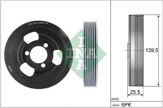 Krank kasnagı peugeot partner-p508-p5008-p308-p3008-p208-p207 cıtroen berlıngo-c3-c4-ds4-ds5 1.6 ep6 ına v763855180/ 0515.T2/ 11237638551 resmi