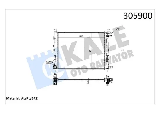 Radyatör motor  clıo ıv-captur 2013> kale radyatör 214107326r/ 214107326r resmi
