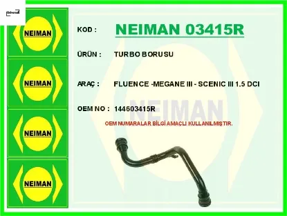 Turbo borusu fluence -megane ııı - scenıc ııı 1.5 dcı 144603415r resmi