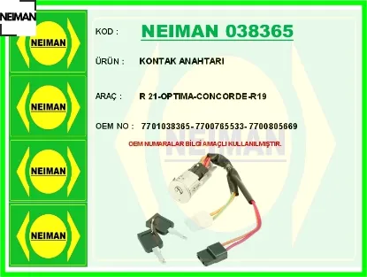 Kontak anahtarı r 21-optıma-concorde-r19 neıman 7701038365/ 7700765533/ 7700805669 resmi
