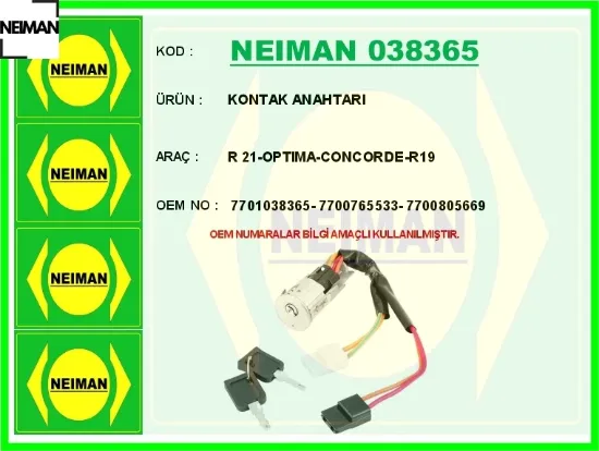 Kontak anahtarı r 21-optıma-concorde-r19 neıman 7701038365/ 7700765533/ 7700805669 resmi