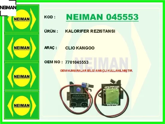 Kalorıfer rezıstansı clıo kangoo neıman 7701045553 resmi