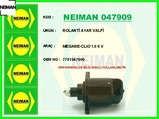 Rolanti ayar valfi megane-clıo 1.6 8 v neıman 7701047909 resmi