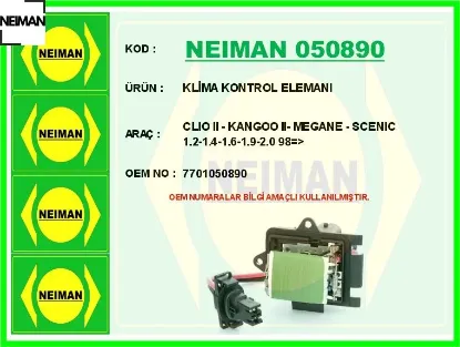 Klima kontrol elemanı clıo ıı - kangoo ıı- megane - scenıc 1.2-1.4-1.6-1.9-2.0 98 neıman 7701050890 resmi