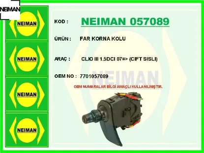 Far korna kolu clıo ııı 1.5dcı 07 cıft sıslı neıman 7701057089 resmi