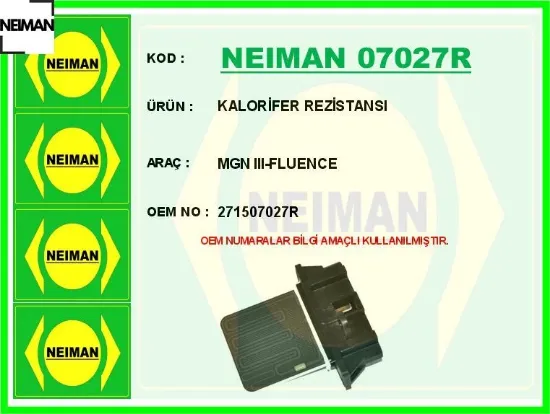 Kalorifer rezistansı mgn ııı-fluence neıman 271507027r resmi