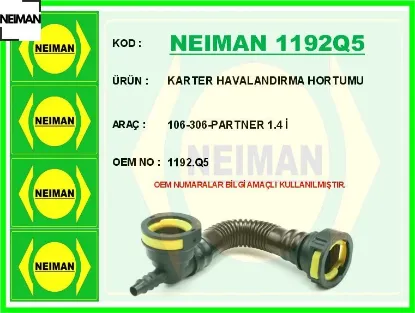Karter havalandırma hortumu 106-306-partner 1.4 i neıman 1192.Q5 resmi