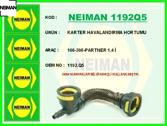 Karter havalandırma hortumu 106-306-partner 1.4 i neıman 1192.Q5 resmi