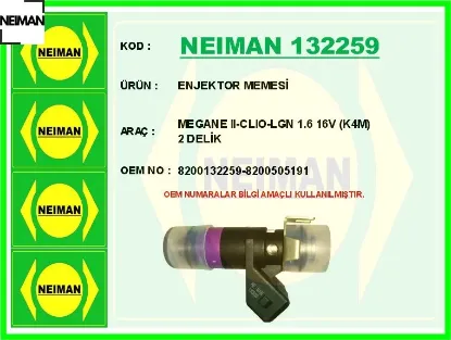 Enjektor memesi megane ıı-clıo-lgn 1.6 16v k4m 2 delik neıman 8200132259/ 8200505191 resmi