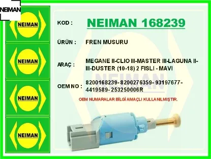 Fren musuru megane ıı-clıo ııı-master ııı-laguna ıı-ııı-duster 10-18 2 fıslı - mavı neıman 8200168239/ 8200276359/ 93197677/ 4419 resmi
