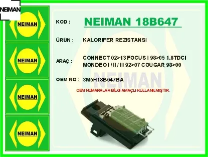 Kalorıfer rezıstansı connect 02 13 focus ı 98 05 1.8tdcı mondeo ı / ıı / ııı 92 07 cougar 98 00 neıman 3m5h18b647ba resmi