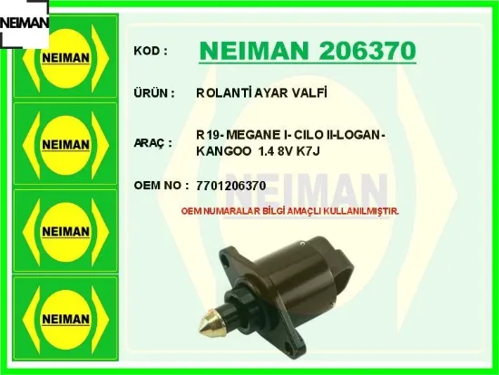 Rolanti ayar valfi r19- megane ı- cılo ıı-logan-kangoo 1.4 8v k7j neıman 7701206370 resmi