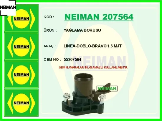 Yağlama borusu lınea-doblo-bravo 1.6 mjt neıman 55207564 resmi