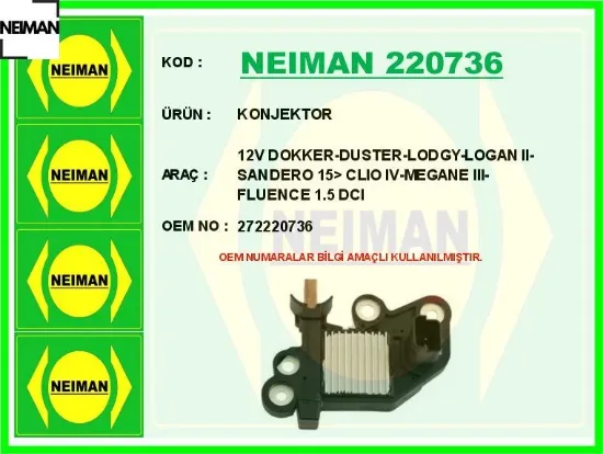 Konjektor 12v dokker-duster-lodgy-logan ıı-sandero 15 clıo ıv-megane ııı-fluence 1.5 dcı neıman 272220736 resmi