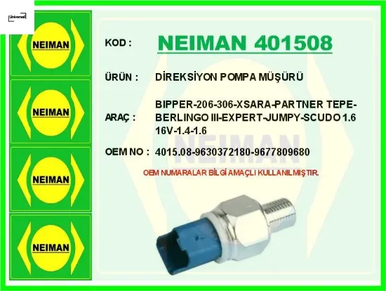 Hidrolik direksiyon yağ müşürü p206-p306-p406-bıpper-expert-partner tepee-berlıngo ııı-xsara-nemo -j 4015.08/ 9630372180/ 9677809680 resmi