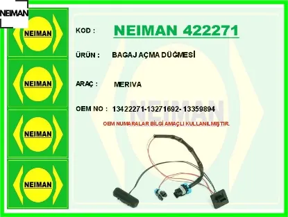 Bagaj açma düğmesi merıva neıman 13422271/ 13271692/ 13359894 resmi