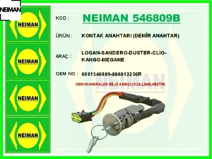Kontak anahtarı logan-sandero-duster-clıo-kango-meganekontak anahtarı demir anahtar neıman 6001546809/ 806013230r resmi