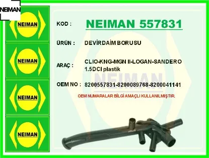 Devirdaim borusu clıo-kng-mgn ıı-logan-sandero 1.5dcı plastik neıman 8200557831/ 8200089768/ 8200041141 resmi
