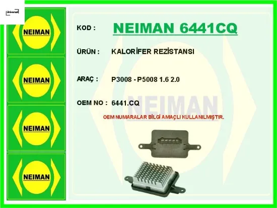 Kalorifer rezistansı 3008-5008 1.6 2.0 15 6441.Cq resmi