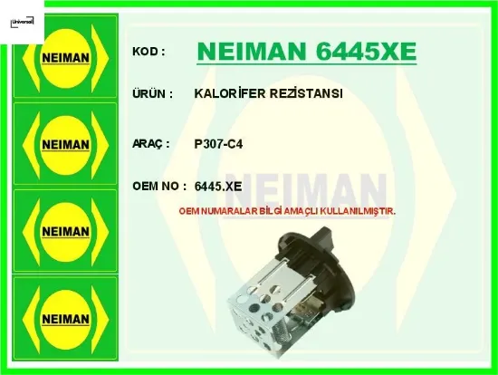 Kalorifer rezistansı 307-c4 6445.Xe resmi