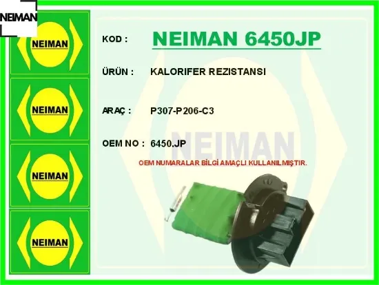 Kalorıfer rezıstansı 307-206-c3 neıman 6450.Jp resmi