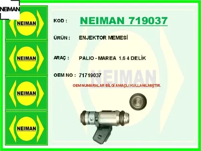 Enjektor memesi palıo - marea 1.6 4 delik neıman 71719037 resmi