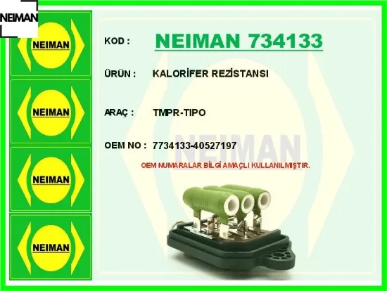 Kalorifer rezistansı tmpr-tıpo neıman 7734133/ 40527197 resmi