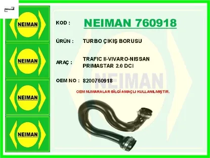 Turbo çıkış borusu trafıc ıı-vıvaro- prımastar 2.0 dcı 8200760918 resmi