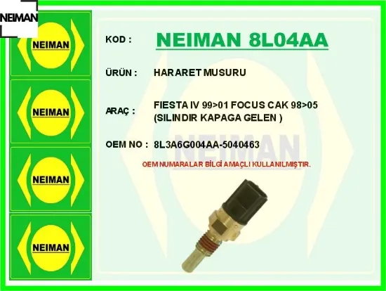 Hararet musuru fıesta ıv 99 01 focus cak 98 05 sılındır kapaga gelen neıman 8l3a6g004aa/ 5040463 resmi