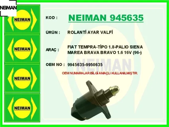 Rolanti ayar valfi tempra-tipo 1.8-palıo sıena marea brava bravo 1.6 16v 96- neıman 9945635/ 9950635 resmi