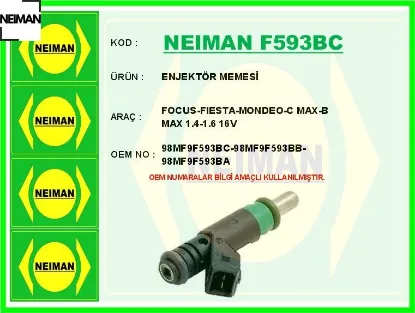 Enjektör memesi focus-fıesta-mondeo-c max-b max 1.4-1.6 16v neıman 98mf9f593bc/ 98mf9f593bb/ 98mf9f593ba resmi