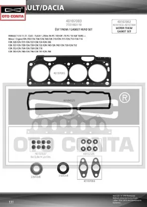 Motor takım contası full skc li keçeli r11-r21 1700cc otoconta  resmi
