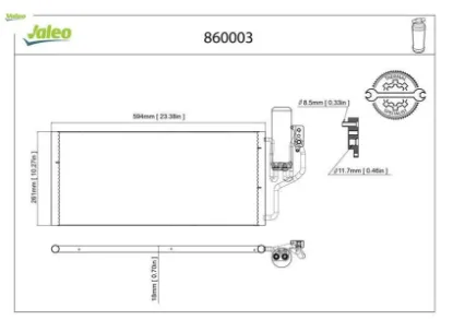 Klima radyatörü kondenseri kurutucu ile combo-corsa c 1.3cdtı-1.7cdtı 03 548x261x16 valeo 93177423/ 1850093/ 13106020 resmi